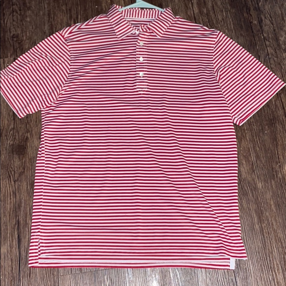 Johnnie-O Men’s Polo Medium Red Stripe